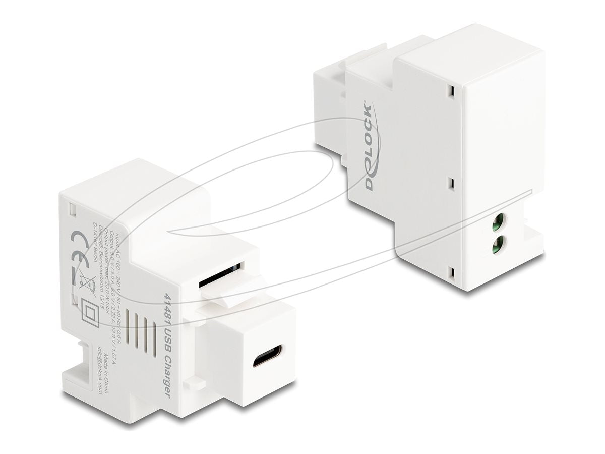 DELOCK Keystone Modul mit USB Type-C Ladebuchse PD 20 W weiss