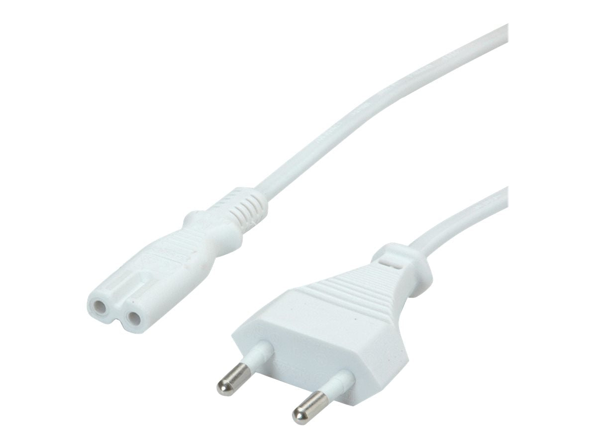 VALUE Netzkabel Euro-Flachstecker auf C7 2polig weiss 1,8m Verpackung