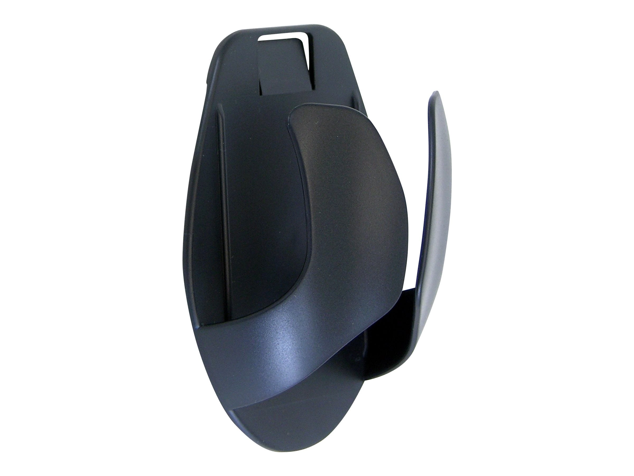 Vorderansicht des ERGOTRON Mouse Halters in schwarz