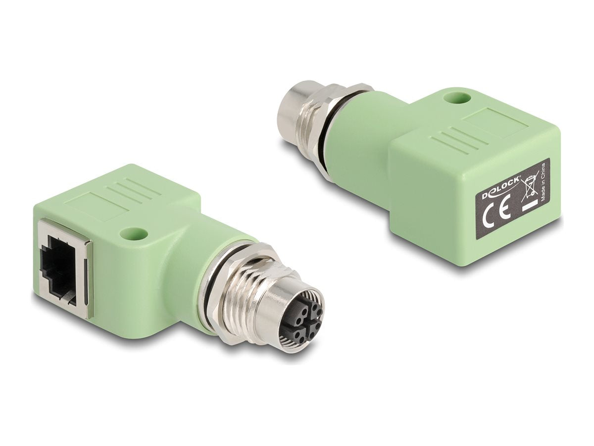 DELOCK M12 Adapter X-kodiert 8 Pin Buchse zu RJ45 Buchse Cat.5e - Vorderansicht