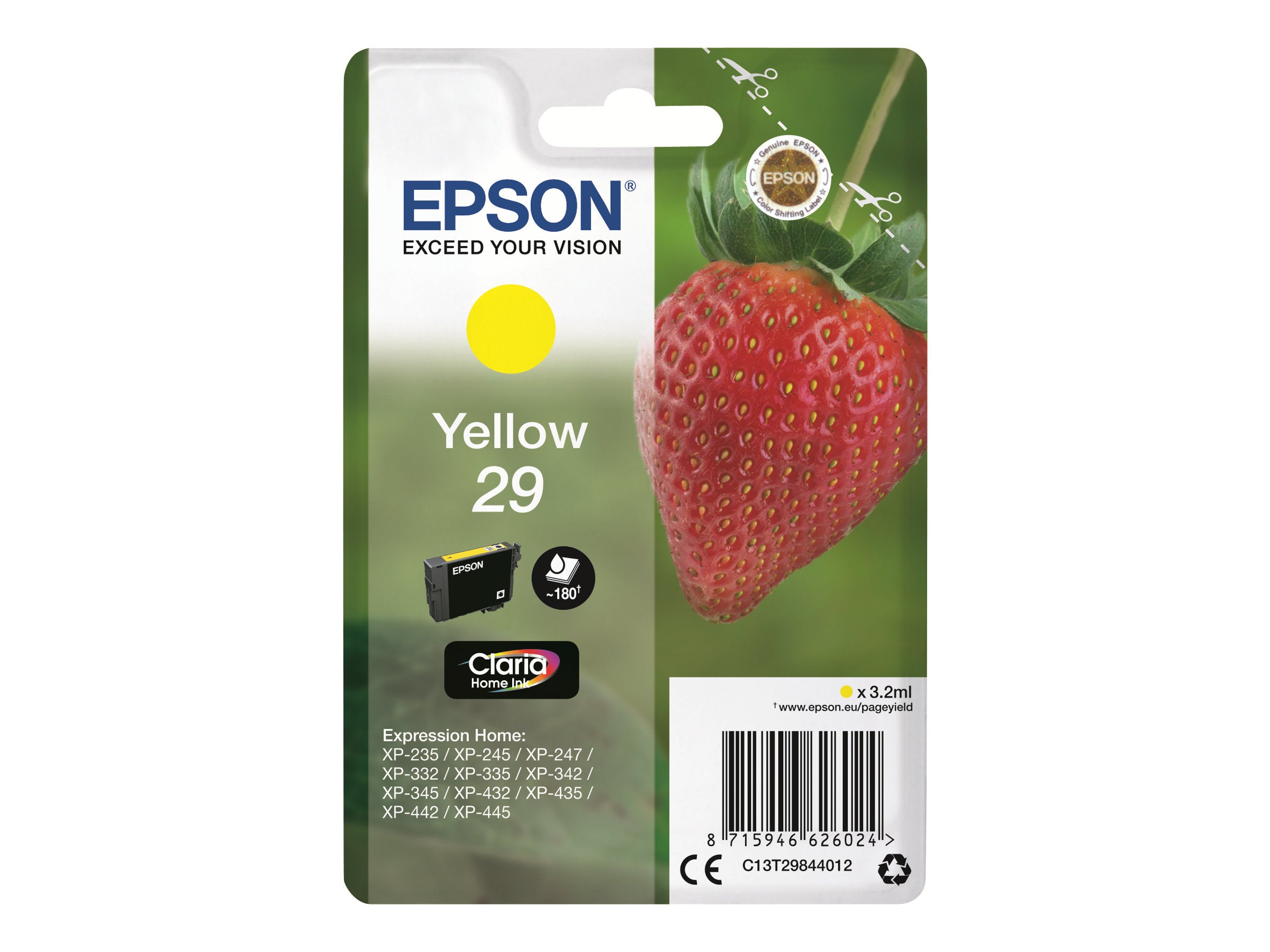 EPSON 4LB Singlepack Yellow 29 Claria Home Ink Verpackung