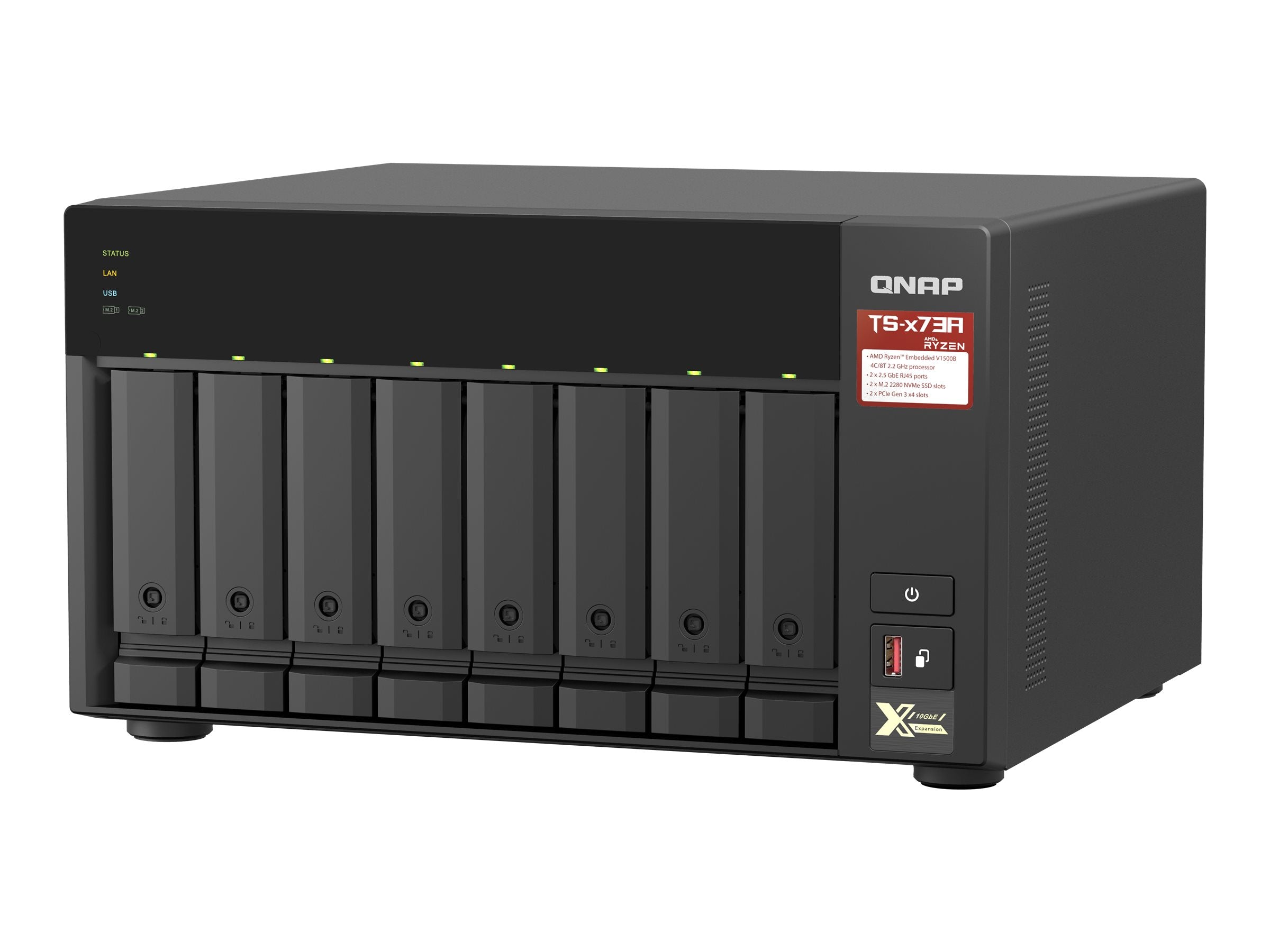QNAP TS-873A NAS-Server Vorderansicht