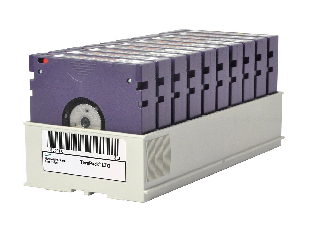HPE LTO-8 Ultrium 30 TB RW Non Custom Labeled TeraPack 10 Data Cartridges - Vorderansicht