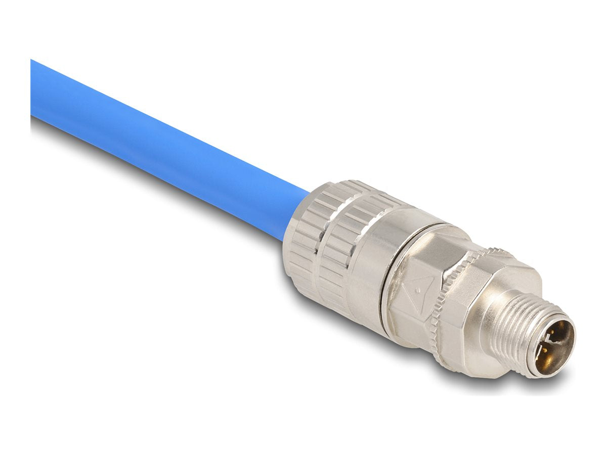 DELOCK M12 Stecker 8 Pin X-kodiert feldkonfektionierbar Cat.6A - Vorderansicht