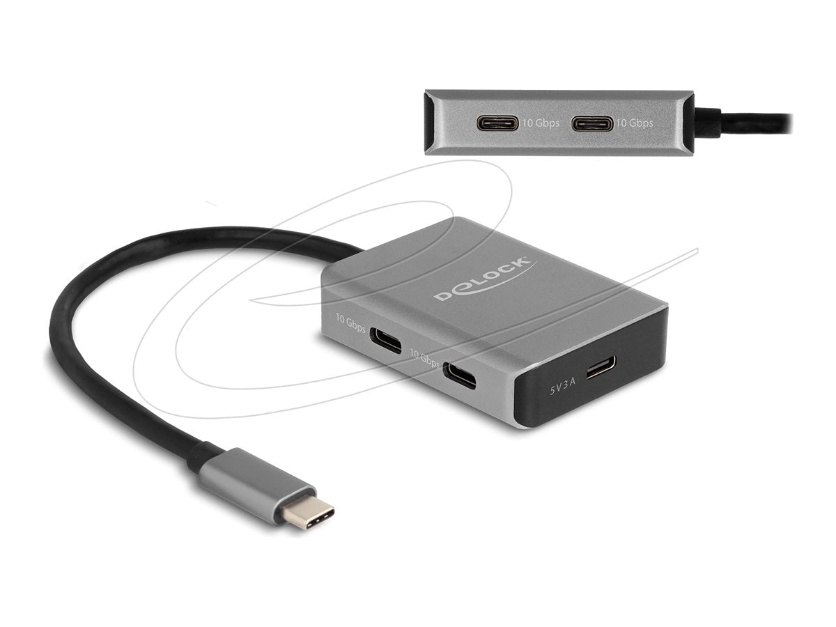 DELOCK USB 10 Gbps 4 Port USB Type-C Hub Vorderansicht