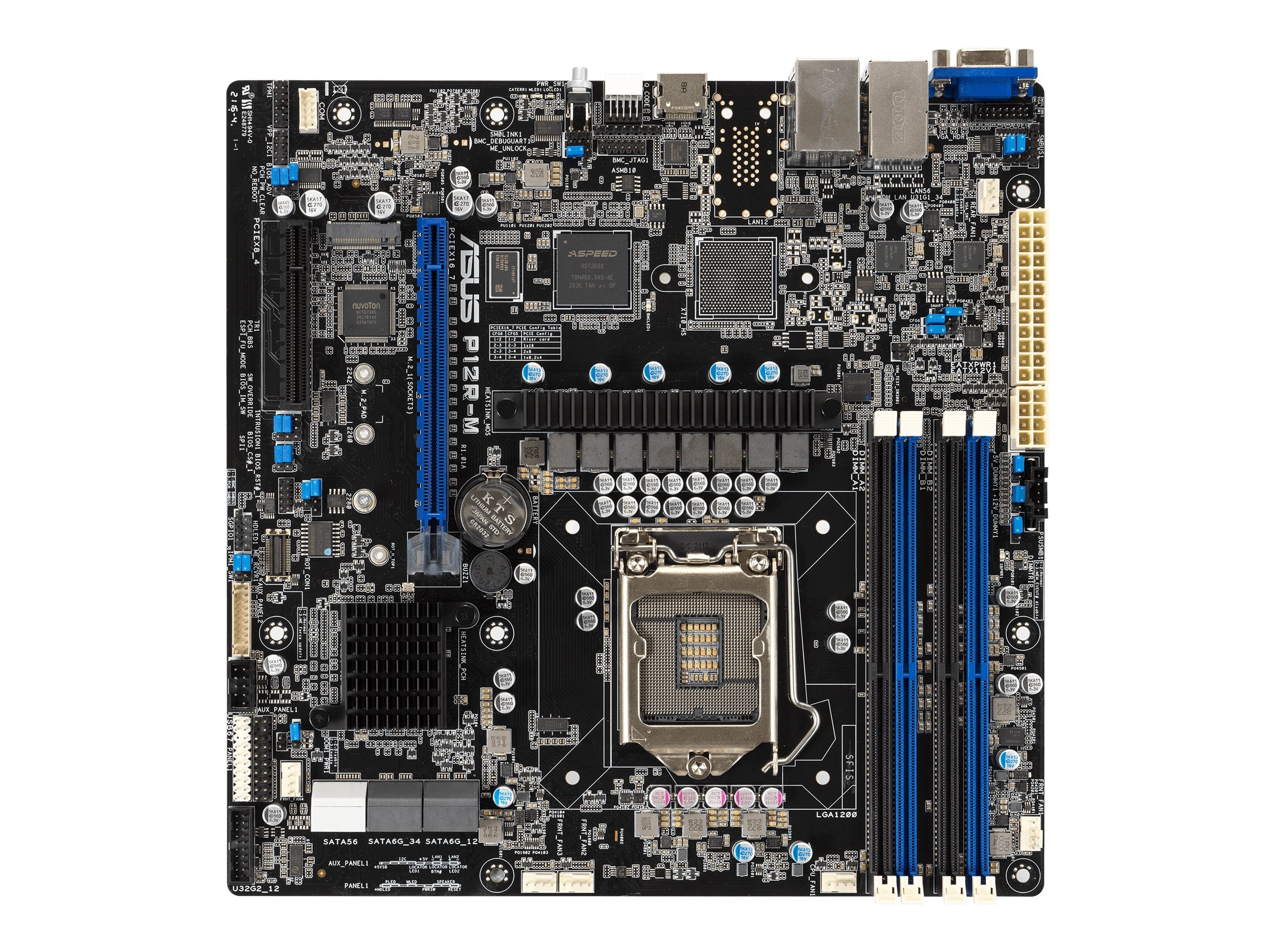 ASUS P12R-M LGA1200 mATX Server-Mainboard Vorderansicht
