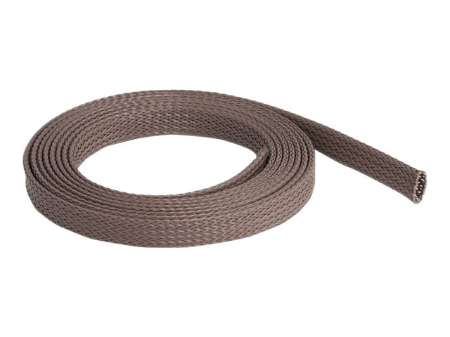 DELOCK Geflechtschlauch nagerfest dehnbar 2m x 12mm braun - Vorderansicht