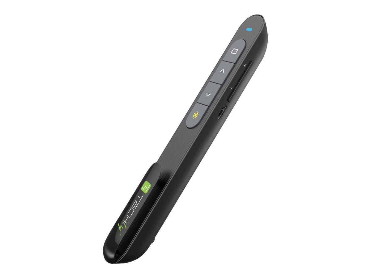 TECHLY Wireless Presenter mit Laserpointer Reichweite bis zu 100m integriertes USB Fach unterstuetzt PowerPoint Keynote und Prezi
