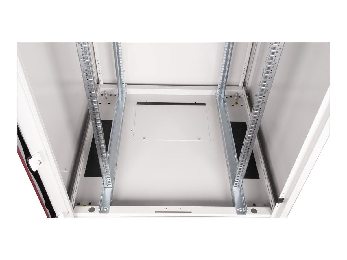 ROLINE Netzwerkschrank Basic 48,26cm 19Zoll 22 HE 800x800 BxT Glastür grau - Seitenansicht