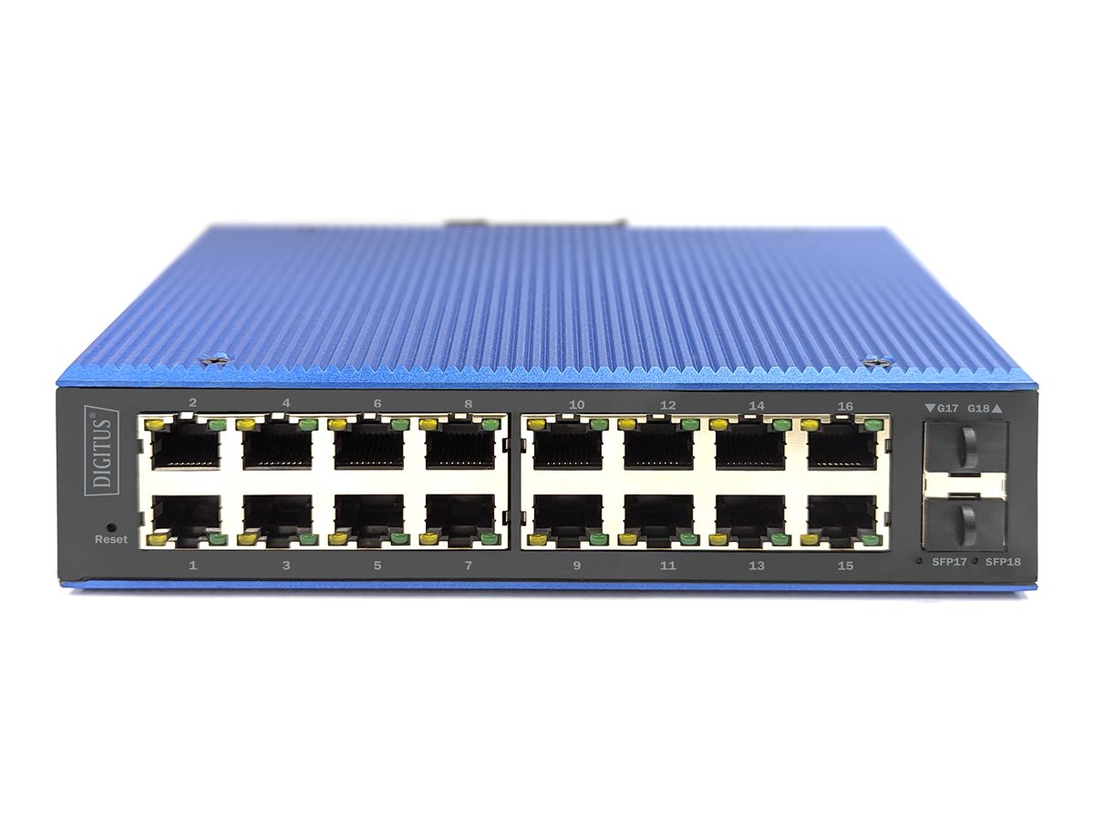 DIGITUS DN-651159 16+2-Port Gigabit L2managed Ethernet POE Switch - Vorderansicht