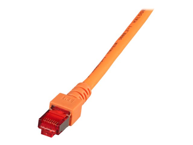 EFB RJ45 Patchkabel S/FTP Cat.6 LSZH 50m ORANGE reines Kupfer Laengenaufdruck auf Knickschutztuelle patentiert