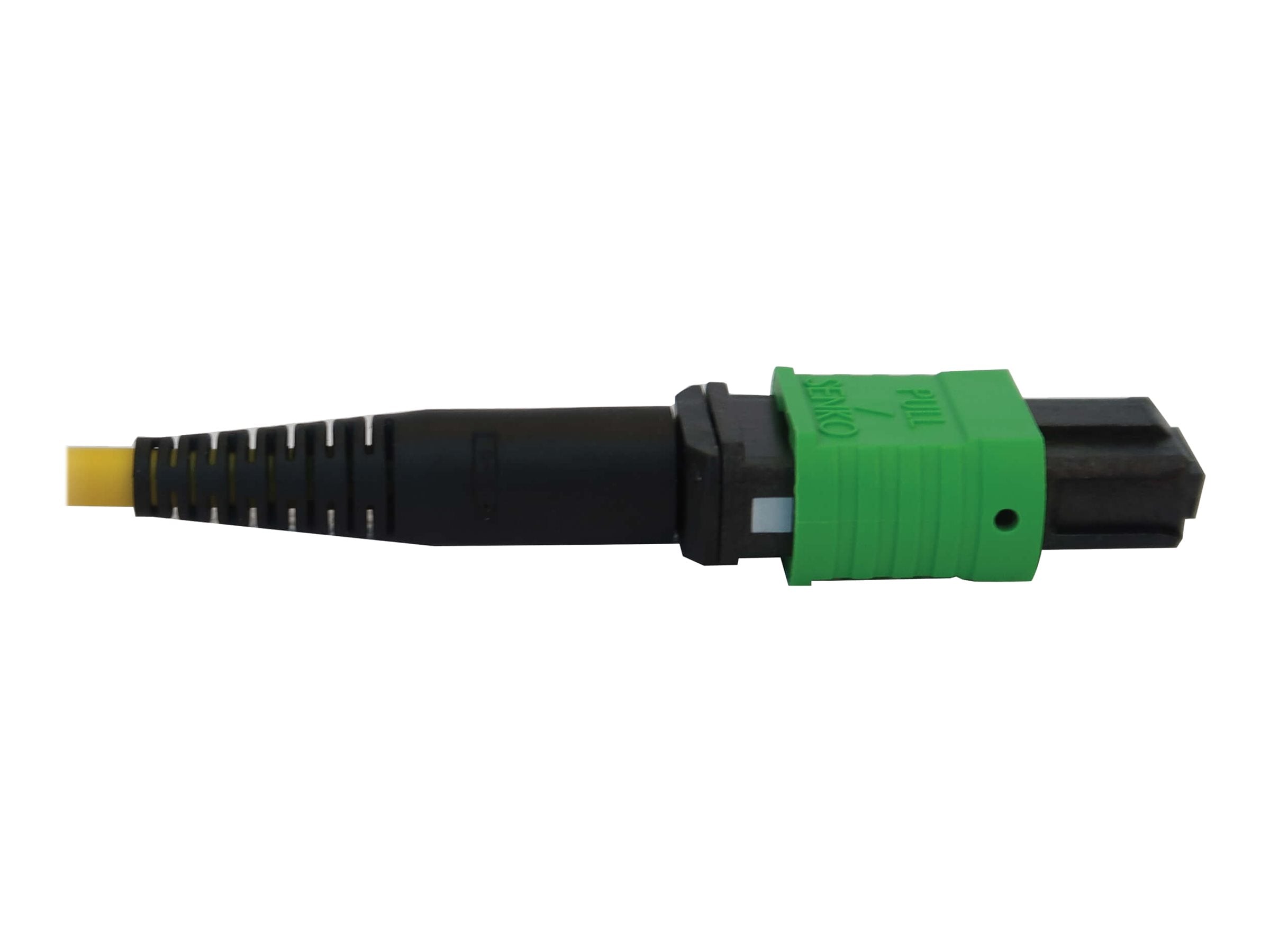 EATON TRIPPLITE 400G Singlemode 9/125 OS2 Switchable Fiber Optic Cable 12F MTP/MPO-APC to 4x Duplex LC/UPC F/M Yellow 2m