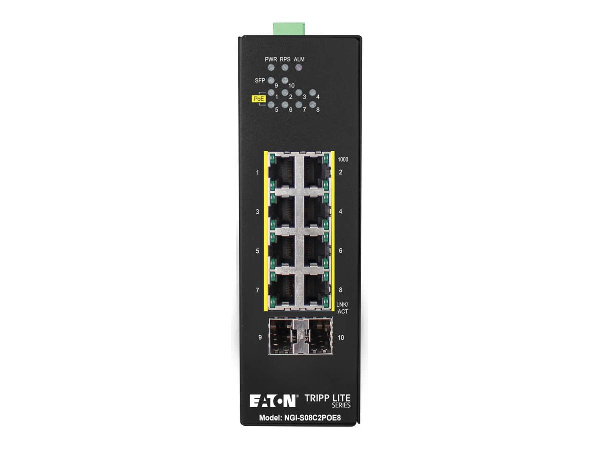 EATON TRIPPLITE 8-Port Lite Managed Industrial Gigabit Ethernet Switch - Vorderansicht