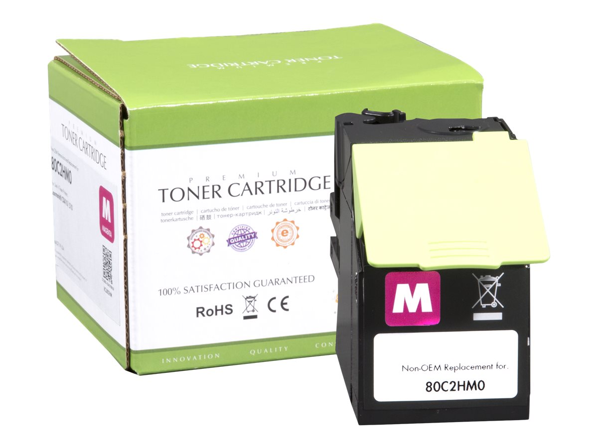 STATIC Tonerpatrone kompatibel mit Lexmark 80C2HM0 magenta - Vorderansicht