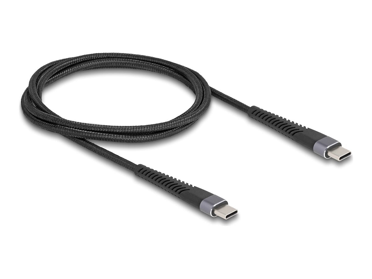 DELOCK USB 2.0 Kabel USB Type-C Stecker zu Stecker mit verlängertem Knickschutz 60 W 1m