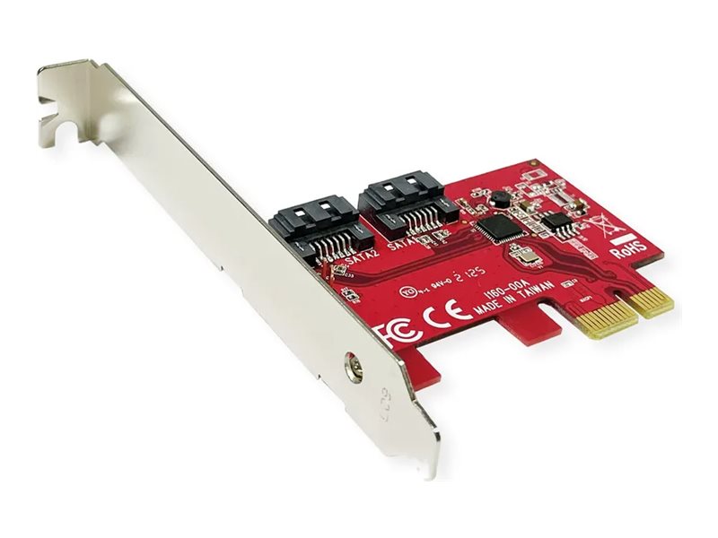 ROLINE PCIe x1 SATA III 6Gbps AHCI 2Port Low Profile Host Adapter - Vorderansicht