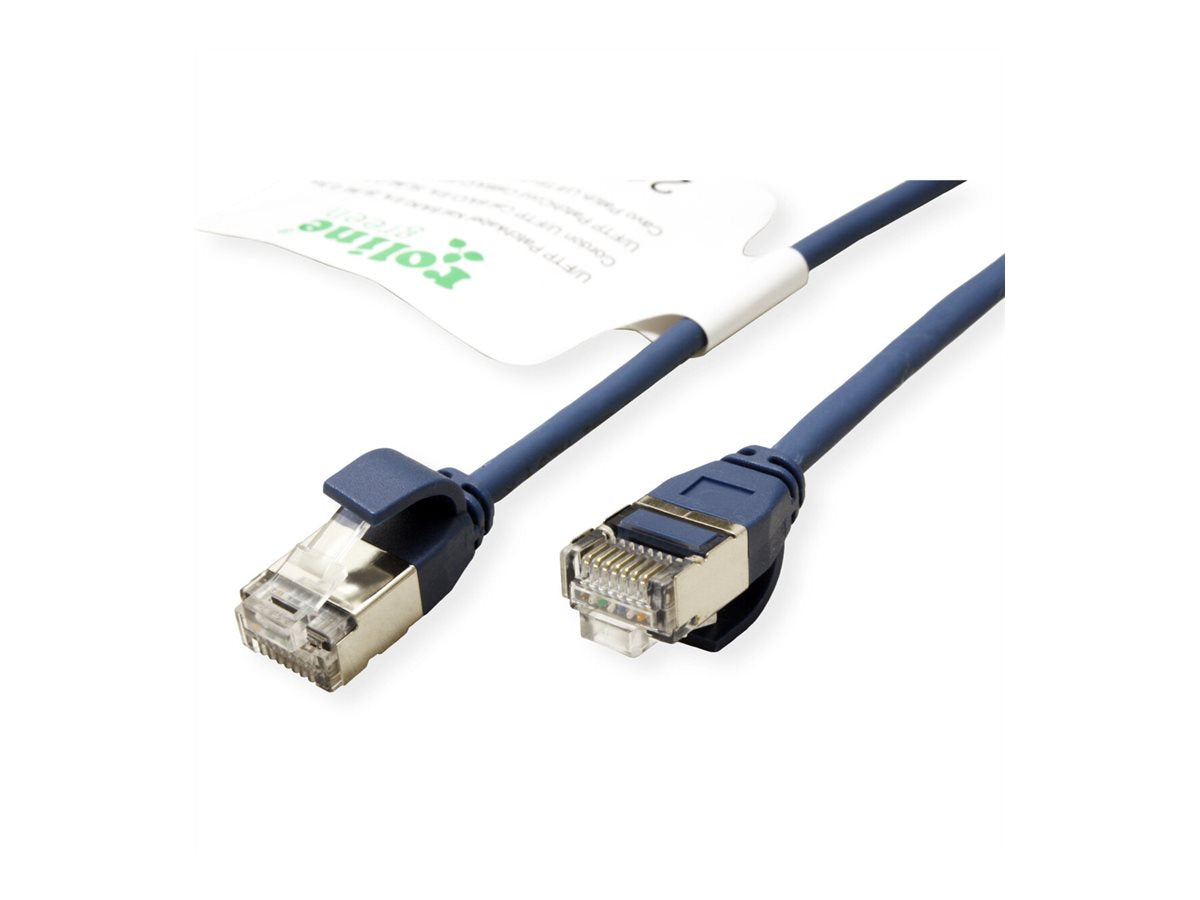 ROLINE GREEN U/FTP Patchkabel Kat.6A Class EA LSOH slim blau 2m - Detailansicht