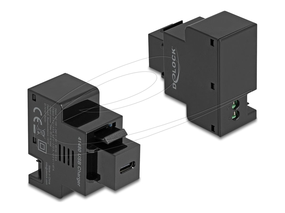 DELOCK Keystone Modul mit USB Type-C Ladebuchse PD 20 W - Vorderansicht