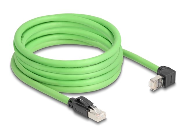 DELOCK RJ45 Netzwerkkabel Cat.6A Stecker zu Stecker oben gewinkelt - Vorderansicht
