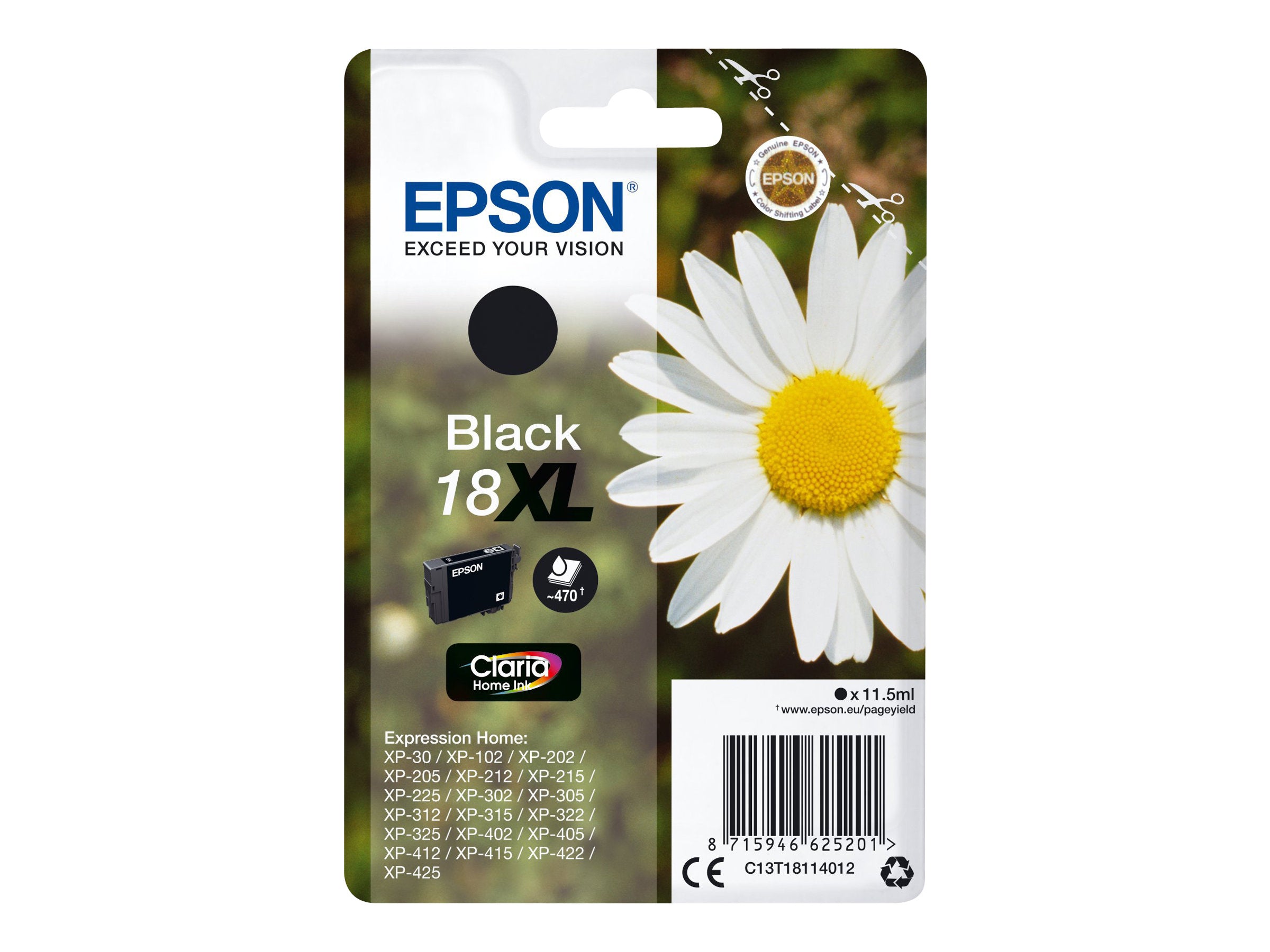 EPSON 4LB 18XL Tintenpatrone schwarz Vorderansicht
