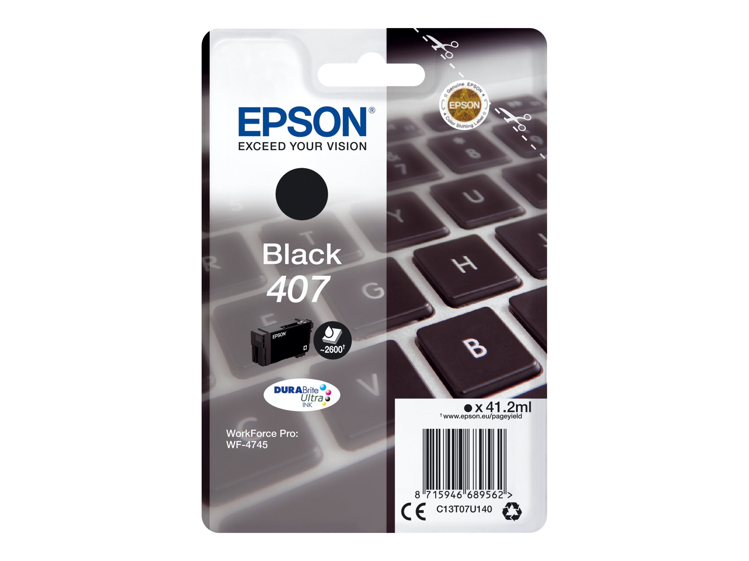 EPSON 4LB WF-4745 Series Ink Cartridge Black Vorderansicht
