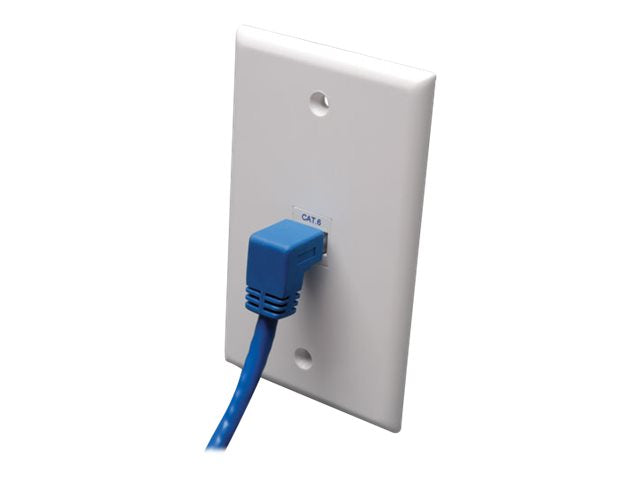 EATON TRIPPLITE Down-Angle Cat6 Gigabit Molded UTP Ethernet Cable RJ45 Right-Angle Down M to RJ45m Blue 5 ft. 1