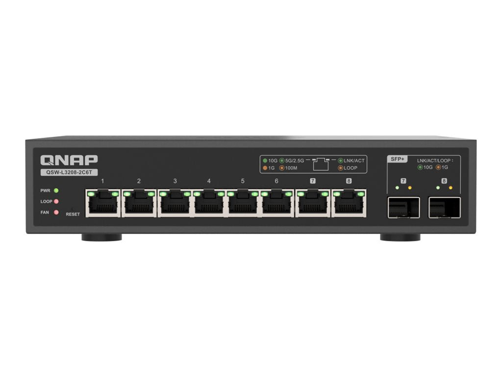 QNAP QSW-L3208-2C6T Switch Vorderansicht