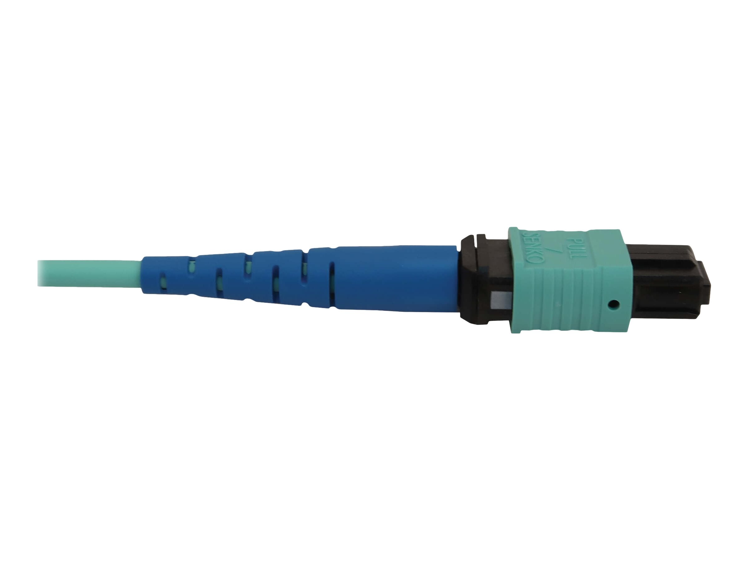 EATON TRIPPLITE 40/100/400G Multimode 50/125 OM3 Fiber Optic Cable 24F MTP/MPO-PC F/F LSZH Aqua 1m 3